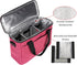 Insulated Drink Carrier Bag for Delivery, Reusable Coffee Cup Holder Caddy Bag with Handle, Tote Bag with Adjustable Dividers, Keep Beverage Hot or Cooler, Ideal for Grubhub Uber Eats Car Drivers (Red)