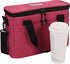 Insulated Drink Carrier Bag for Delivery, Reusable Coffee Cup Holder Caddy Bag with Handle, Tote Bag with Adjustable Dividers, Keep Beverage Hot or Cooler, Ideal for Grubhub Uber Eats Car Drivers (Red)