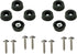 8 Small Round Rubber Feet Bumpers W/Screws - .250 H X .671 D - Made in USA