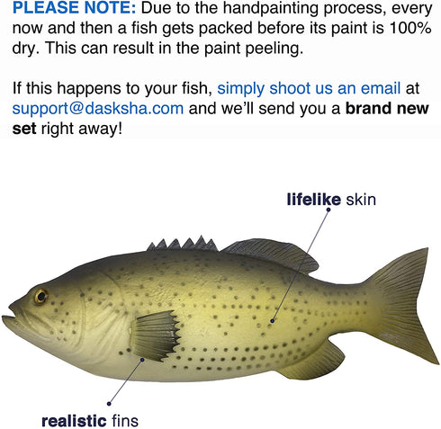 3 Large Artificial Fish- 12 to 16 in - Premium Quality - Realistic Fake Fish - Best Looking Real Fish Perfect for Food Display or Food Photography Prop - Flexible Foam Material
