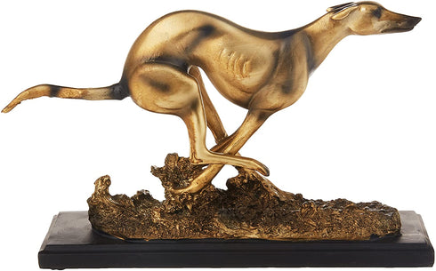 Design Toscano NY1280200 Greyhound Whippet Art Deco Dog Statue, Bronze