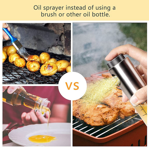 Lauon Oil Sprayer for Cooking, 100ml Olive Oil Dispenser for Air fryer, Kitchen Utensils Oil Glass Bottle for Salad, BBQ, Baking, Roasting, Grilling