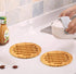 HOME-X Natural Eco-Friendly Bamboo Trivet for Dining Table, Useful Kitchen Decor for Hot Dishes/Pots/Pans/Teapot, Protect Table, Tabletop, Counter-Round 7 D (4 pcs)