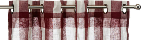 Lorraine Home Fashions 09570-V-00148 RED Courtyard Grommet Window Curtain Valance, Red, 53" X 18"