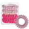 Kitsch Holiday Gift Spiral Hair Ties | Coil Hair Ties | Phone Cord Hair Ties | Hair Coils - 4 Pcs | Metallic Pink Crush