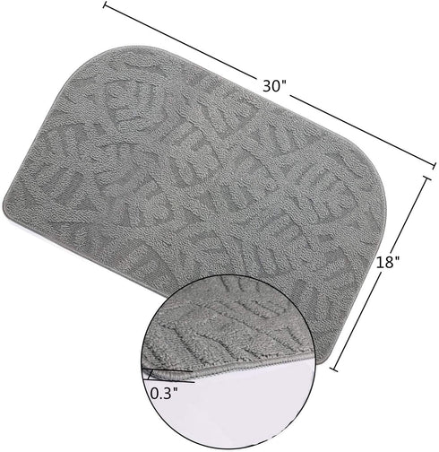 Smabee Indoor Doormat Front Door Mat 17"x28", Keeps Your Floors Clean, Half Round Entrance Mat for Outdoors Toilet Patio Kitchen Bedroom (Gray 3Pcs)