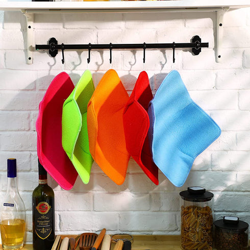 5 Pieces Bowl Cozy Holder Heat Tolerant Plate Huggers Multi Color Polyester Hot Bowl Holder Potholder Protector for Heat Soup, Rice Bowl