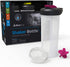 BluePeak Protein Shaker Bottle 28 oz with Dual Mixing Technology, Strong Loop Top, BPA Free, Shaker Balls & Mixing Grids Included - On-The-Go Large Protein Shakers (3 Pack - Black, Yellow, Pink)