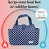 Fit + Fresh Westport Insulated Lunch Bag, Lunch Bag for Women, Reusable Lunch Box, Perfect for Work, School, Beach & More, Classic Navy Dot