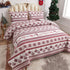 Lodge Style Ultra Lightweight Quilt Set Queen Size 90"x90", Striped 3 Piece Bedding Sets, Deer Snowflake Printed Rustic Bedspread Coverlet for Cabin Country Home Bedroom Decor,1 Quilt + 2 Pillow Shams