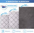 SGHUO Foldable Comforter Storage Bag, 4 Pack Large Organizers for Blankets, Pillow, Quilts, Linen, Storage Containers with Thick Fabric, Sturdy Zipper, Reinforced Handles, Clear Window, Grey, 90L
