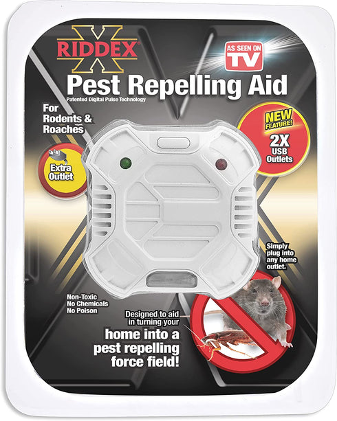 Riddex X Plus Insect Repellent - Plug in, Mouse Deterrent - Pest Reject for Defense Against Rats, Mice, Roaches, Bugs and Insects - Control Pests with No Chemicals or Poison