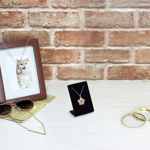 MOOCA 6 Pcs Set Black Velvet Covered Earring Display Stand Pendant Jewelry Organizer Display Holder for Earring, Pendant Accessory Rack for Showcase, 2 1/4" W x 1 1/2" D x 3 1/4" H, Black Velvet