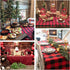 Plaid Tablecloth 56x120 Inch Black and Red Check Tablecloth Farmhouse Table Cover Spring Party Decor Holiday Table Decoration