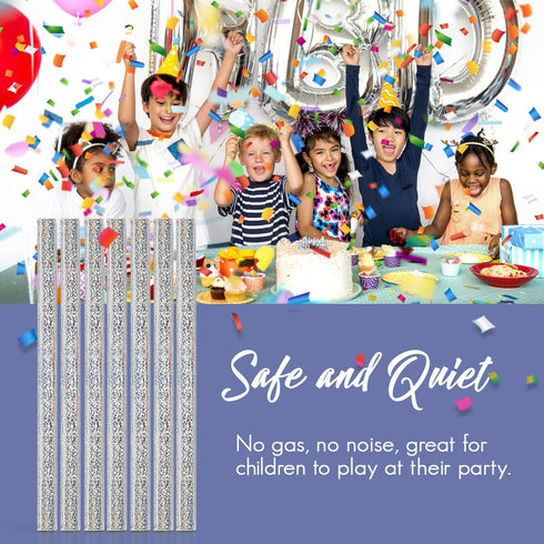 Battife Confetti Wands 7Pack Colorful Tissue Paper Confetti Flick Flutter Sticks for Wedding Celebrations, Anniversary, Birthday, Multi-Color, 14 inch