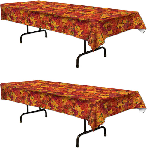 Beistle , 2 Piece Fall Leaf Tablecovers, 54'' x 108''
