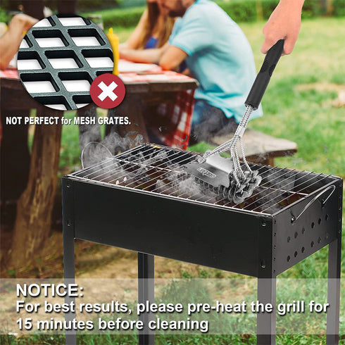Grill Brush and Scraper Bristle Free Safe BBQ Brush for Grill 18'' Stainless Grill Grate Cleaner - Safe Grill Accessories for Porcelain/Weber Gas/Charcoal Grill Gifts for Grill Wizard