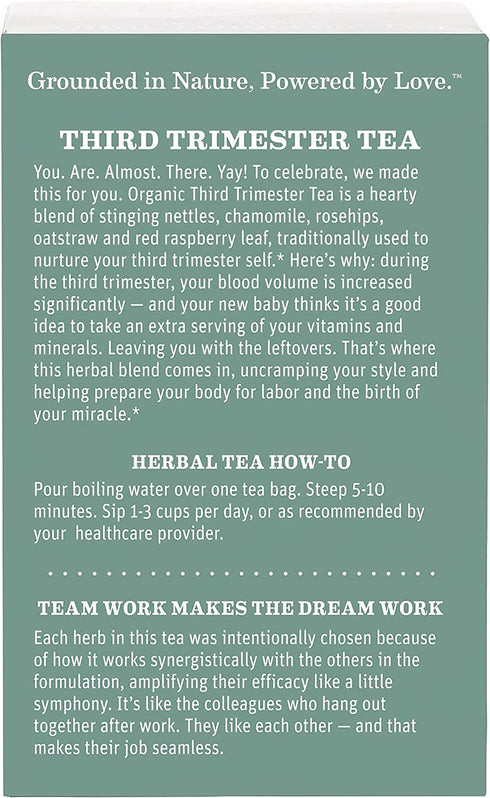 Earth Mama Organic Third Trimester Tea Bags for Pregnancy Comfort and Childbirth Preparation, 16-Count (3-Pack)