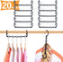 HWAJAN Closet Organizers and Storage Magic Hangers 20PC Sturdy Plastic Space Saving Clothes Hangers Multifunctional Hangers for Pants,Shirts,Black