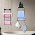 Towel Rack Holder Set Wall Mounted with Top Shelf & Hook - Towels Organizer for Storage of Washcloths, Hand Towels - Modern Wall Decorative for Spa, Salon, Modern Design?Black?