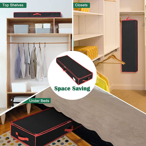 Yescom Christmas Wrapping Paper Storage Box Divider Xmas Decor Organizer Container, Black