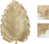 Wakauto Gold Leaf Shaped Small Jewelry Ring Dish,Gold Leaf Trinkle Dish Jewellery Tray Plate Decorative Plate for Necklace Earrings Rings Bracelet Tray Organizer Wedding Party Decor