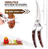 SMTENG sharp Poultry Shears?Good Grips Spring Loaded Poultry Scissors, Heavy Duty Kitchen Shears For Meat, Poultry & More, Multipurpose Kitchen Scissors with Pakka wood ox horn handle