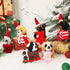 6 Pieces Christmas Dog Ornament with 6 Scarfs Santa Hats Funny Cute Doggy Hanging Decorations Lanyard Artificial Fur Decorative Furry Pet Pendant for Xmas Tree Decor Home Present Party DIY