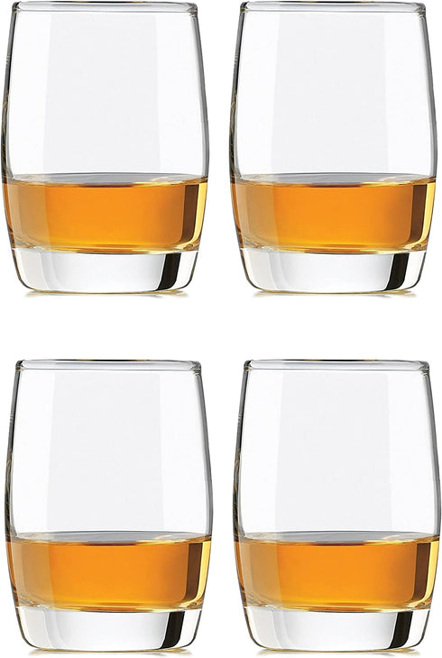 Circleware Heavy Base Scotch Whiskey Glass Drinking Glasses, Set of 4, Entertainment Dinnerware Glassware for Water, Juice, Beer & Bar Liquor Dining Decor Beverage Cups Gifts, 12 oz, Glen Rocks