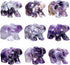 CrystalTears 2" Amethyst Crystal Gemstone Elephant Figurine Hand Carved Reiki Healing Crystals Pocket Gemstones Elephant Statue for Meditation Peace Protective Home Office Decor Gift for Chrismas