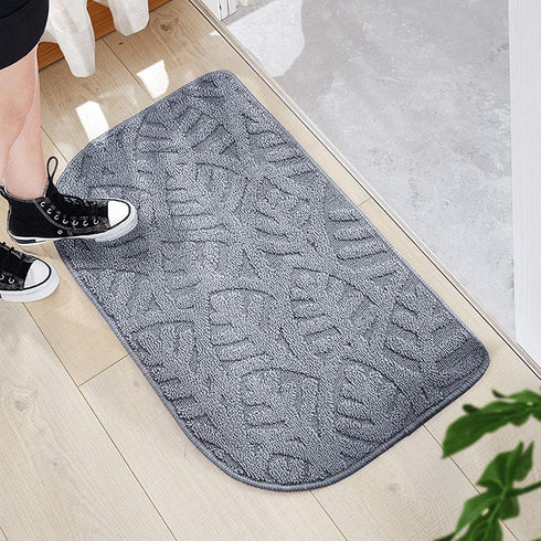 Smabee Indoor Doormat Front Door Mat 17"x28", Keeps Your Floors Clean, Half Round Entrance Mat for Outdoors Toilet Patio Kitchen Bedroom (Gray 3Pcs)