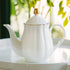 BTaT- Porcelain Tea Pot with Stainless Steel Infuser, 38 oz, White, Tea Pot with Gold Trim, Teapot with Infuser, Porcelain Teapot, Tea Brewing Pot, Teapots for Loose Tea, Tea Pot with Strainer