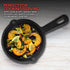 Modern Innovations Mini Cast Iron Skillet with Silicone Mitt (4 Count) - 3.5 Inch Mini Cast Iron Skillet - Pre Seasoned Small Cast Iron Skillet Set - Mini Cast Iron Skillets for Baked Cookie/Brownie