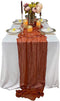 EH Linen Cheesecloth 13Ft Gauze Table Runner,Wedding Decor Arch Draping,Gauze Event Centerpiece Runner, Bridal Shower Runner (Terracotta, Large)