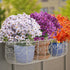 Artificial Flowers Outdoor, 20 Bundles Artificial Plants UV Resistant Fake Plants for Outdoors Outside Front Porch Window Box Hanging Planter Decoration(Purple)