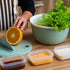 Citylife 2 Set Kitchen Colander Bowl Pasta Strainer Plastic Fruit Bowl Colanders with Lids 2.1 QT Dual-Layer Draining Bowl Vegetable Washing Basket