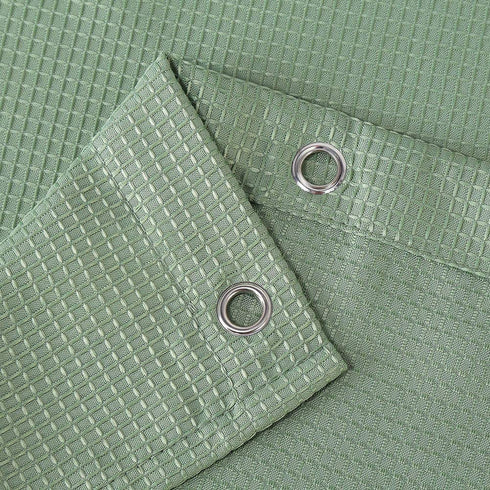 Sage Green Shower Curtain, Waffle Weave Polyester Fabric Shower Curtains for Bathroom Washable, Sage Green, 72x72 Inch