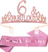6th Birthday Gifts for Girls,6th Birthday Tiara and Sash Pink,6th Birthday Decorations Party Supplies,Girls 6th Birthday Decorations,6th Birthday Sash for Girls,6th Birthday Tiara,6th Birthday Girl