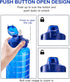 EYQ Half Gallon/64 oz Water Bottle with Time Marker, Carry Strap and Motivational Quote, Leak-Proof Tritan BPA-Free, Ensure You Drink Enough Water for Fitness, Gym, Camp, Outdoor Sports (Clear Blue)