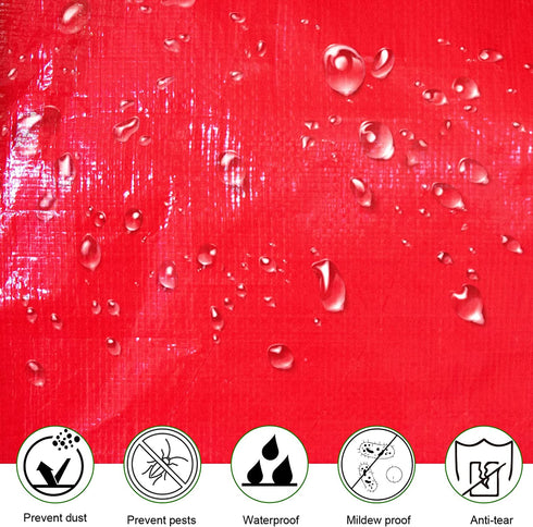 Christmas Tree Storage Bag Wreath Container - Heavy Duty Jumbo Large Waterproof Fits Up to 9ft Artificial Trees and Xmas Decorations Organizer with Reinforced Long Handles (Red)