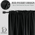 DONREN 15 Inches Long Black Valances for Windows - 2 Panels Blackout Theme Insulated Valances for Basement,42 Inches Wide Kitchen Valances with Rod Pocket Design,2 Pack