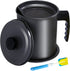 KEOUKE Bacon Grease Container with Strainer - 1.3L / 5.2 Cups Oil Storage Grease Keeper Iron Can for Cooking Oil, Frying Oil with Replaceable Cleaning Brush
