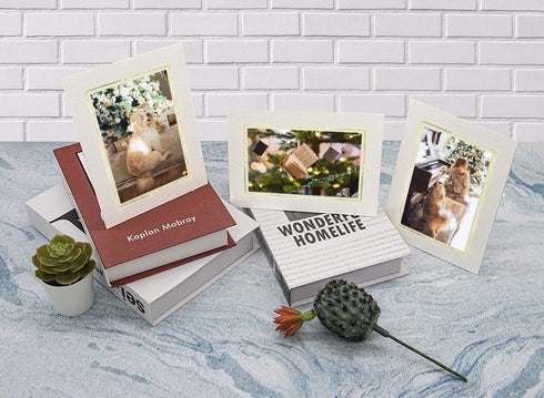 Golden State Art, Pack of 25, 4x6 Paper Picture Frames with Easel, Paper Photo Frame Cards, DIY Cardboard Photo Frame(Ivory, 4x6, 25-Pack)