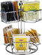 Mind Reader Tea Bag Carousel, Wire Holder, Rotating Organizer, Lazy Susan, Holds up to 60, 7 x 7 x 8.5 inches, Silver