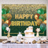 Ticuenicoa 7—5ft Glitter Green Gold Birthday Backdrop Gold Green Bokeh Balloons Women Men Happy Birthday Banner Decorations 30th 40th 50th 60th Birthday Party Photography Background Photo Props