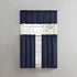 No. 918 Martine Microfiber Semi-Sheer Rod Pocket Kitchen Curtain Valance and Tiers Set, 54 in x 24 in (3 Piece), Navy Blue