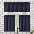 No. 918 Martine Microfiber Semi-Sheer Rod Pocket Kitchen Curtain Valance and Tiers Set, 54 in x 24 in (3 Piece), Navy Blue