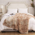 EMME Faux Fur Throw Blanket Fuzzy Soft and Plush Shaggy Fall Throw Blankets for Bed Long Fur Solid Warm Cozy Luxurious Fluffy Blanket for Sofa, Couch as Gift Home Decor (Throw, Tie Dye Beige)