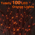 Fudios Halloween Lighted Branches with Timer 100L Orange Fairy Lights 35IN, Artificial Black Branch Lights for Halloween Battery Operated Home Decor Indoor Outdoor Use