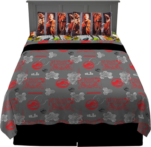 Franco Kids Bedding Super Soft Sheet Set, 4 Piece Full Size, Jurassic World